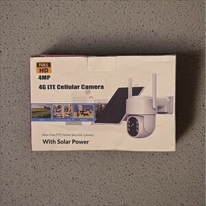 NEW 4G LTE Cellular Solar Security Camera 4MP Full HD Wire-Free PTZ Outdoor...